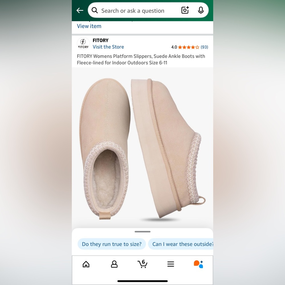 FITORY Women's Beige Suede Platform Slippers